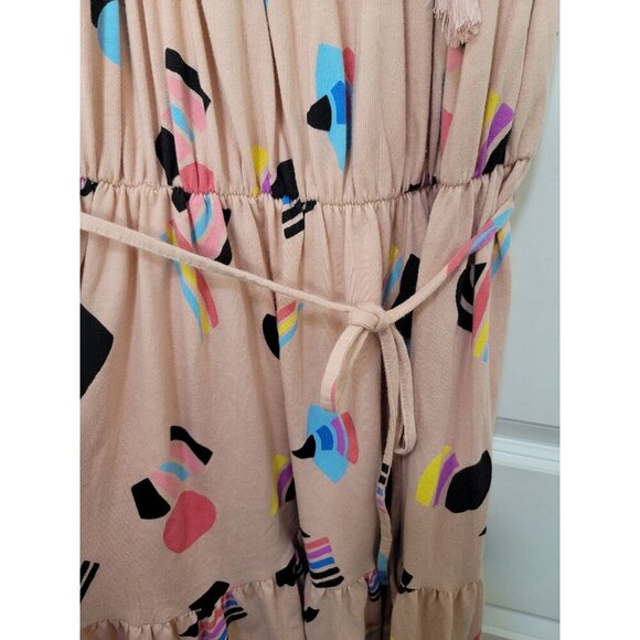 Target Bohemian Maxi Dress Abstract Pattern & Smocked Bodice Size M - Picture 9 of 11